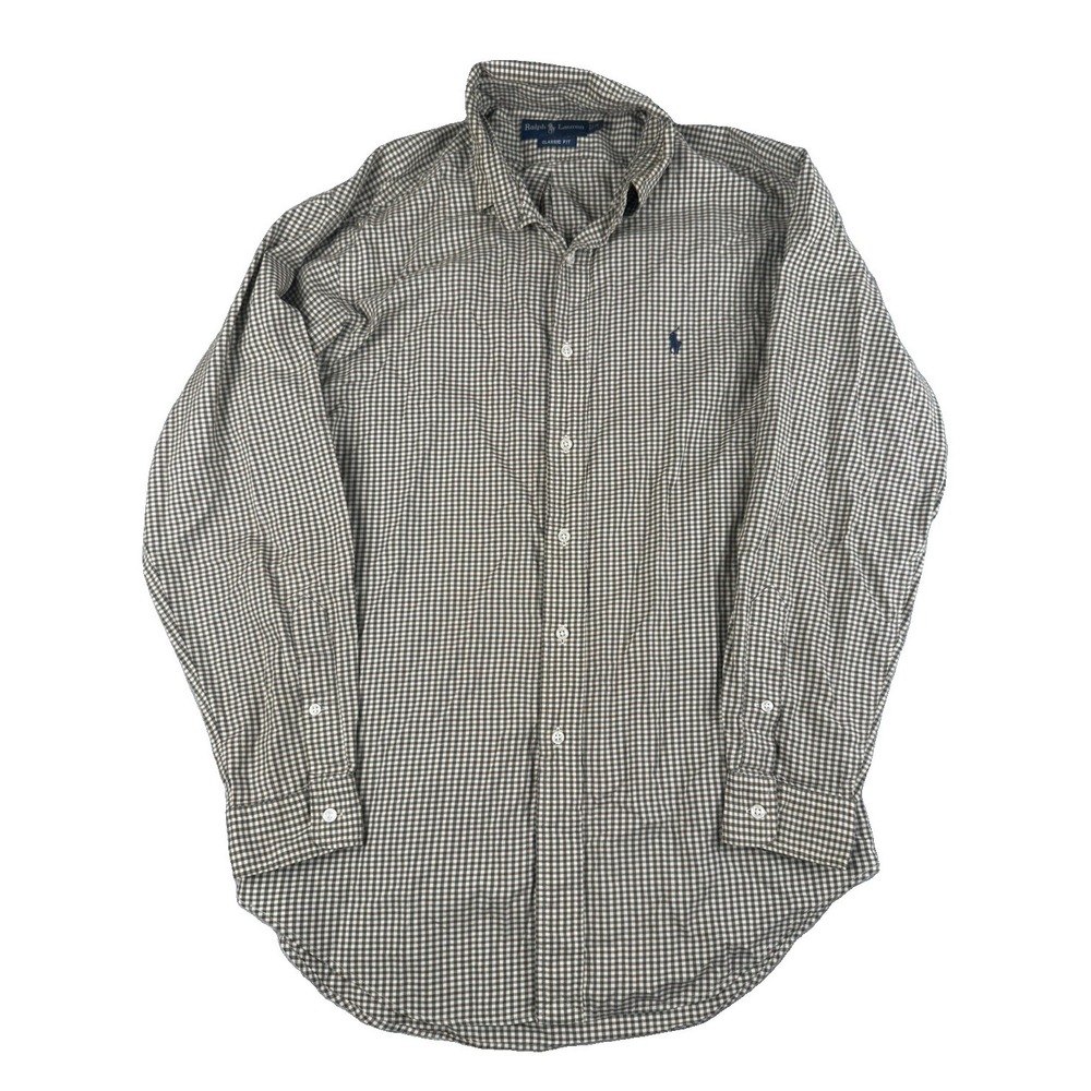 Ralph Lauren Shirt Mens M Classic Fit Check Plaid Long Sleeve Button Down Pony